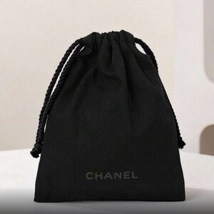 CHANEL Elegant Black Drawstring Pouch